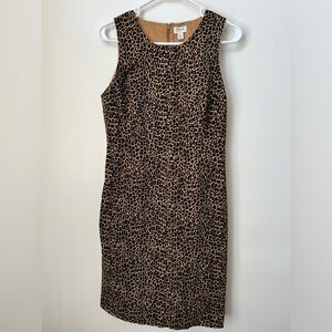 J Crew Women Leopard Print Sheath Dress